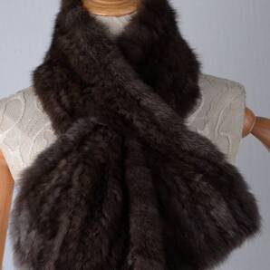 新品限定 上質なセーブル 編み込みマフラー/毛皮リアルファー セーブルファー
