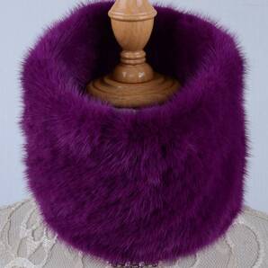 【毛皮の宝石 】◆上質ミンク編込みスヌード/毛皮 リアルファー