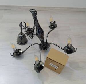 ★LEDシャンデリア(ハロゲンランプ付)★★奈良県発送★約幅52×縦52×高さ95cm★