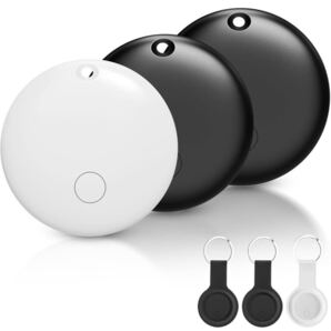 airtag エアタグ スマートタグ/スマートトラッカー 2025年 GPS高精度測位 gps gpsタグ*3+専用ケース*3+ストラップ*3 (くろ+しろ)