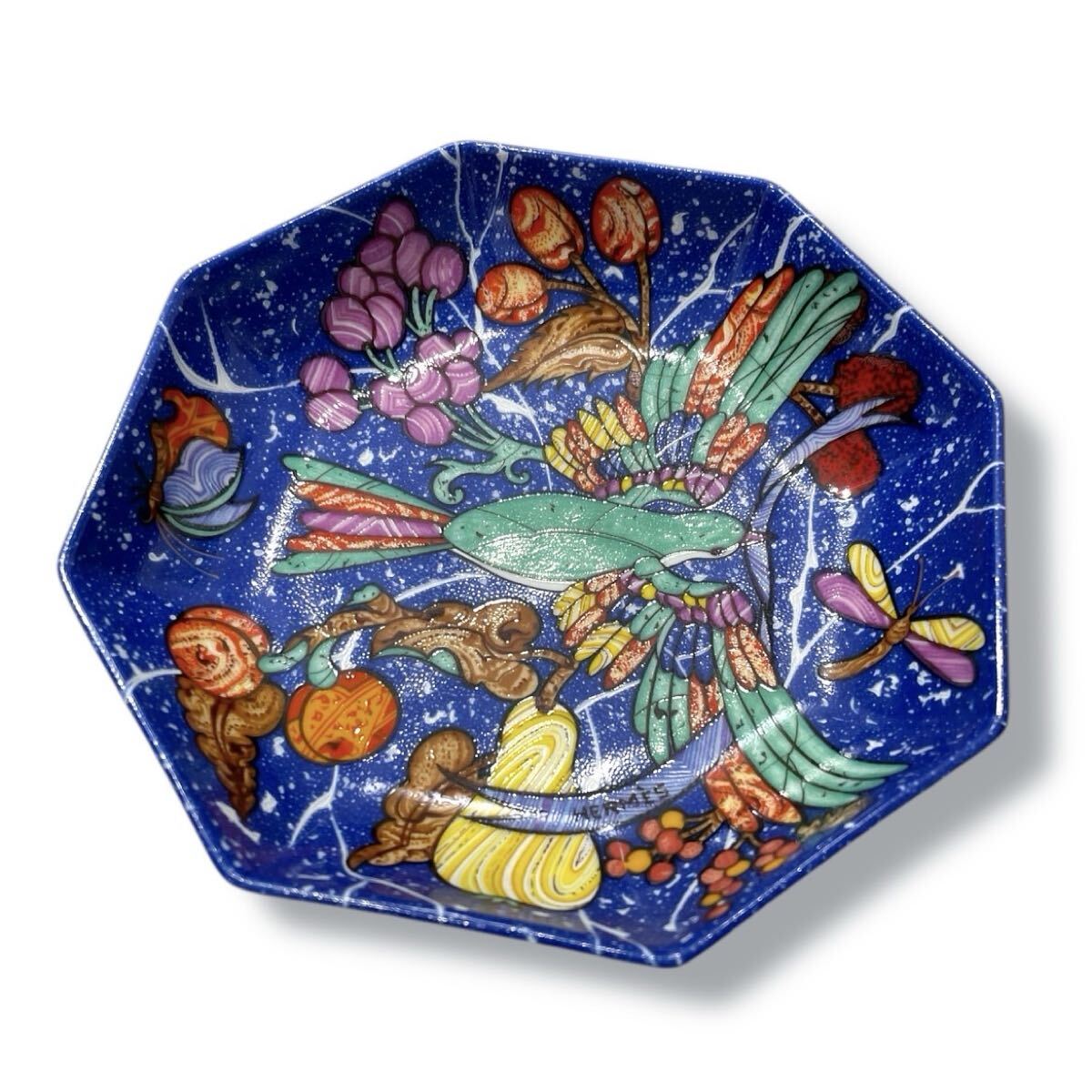 【美品】エルメス Marqueterie ピエールドリアン・エ・ドクシダン 深皿 美品】エルメス Marqueterie ピエールドリアン・エ・ドクシダン 深皿