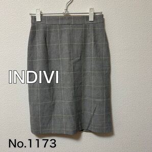 送料無料 匿名配送 INDIVI インディヴィ 膝丈スカート