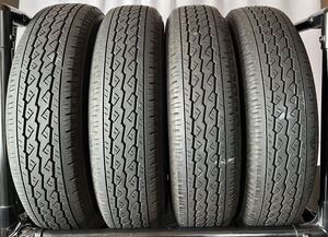 BRIDGESTONE V600 LT バリ溝 155-80-14 溝の深さ約4.37ミリ 2022年製4本セット プロボックスその他