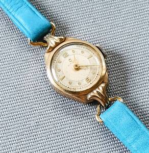 アンティーク 美品 シチズン 婦人用腕時計 稼働 手巻き式 CITIZEN 角型 ゴールド