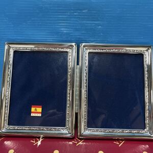 Фоторамка, подставка для фото, 2 фото, цвет серебристый, в бумажной коробке, Испания, запечатанная, импортный товар, на складе.