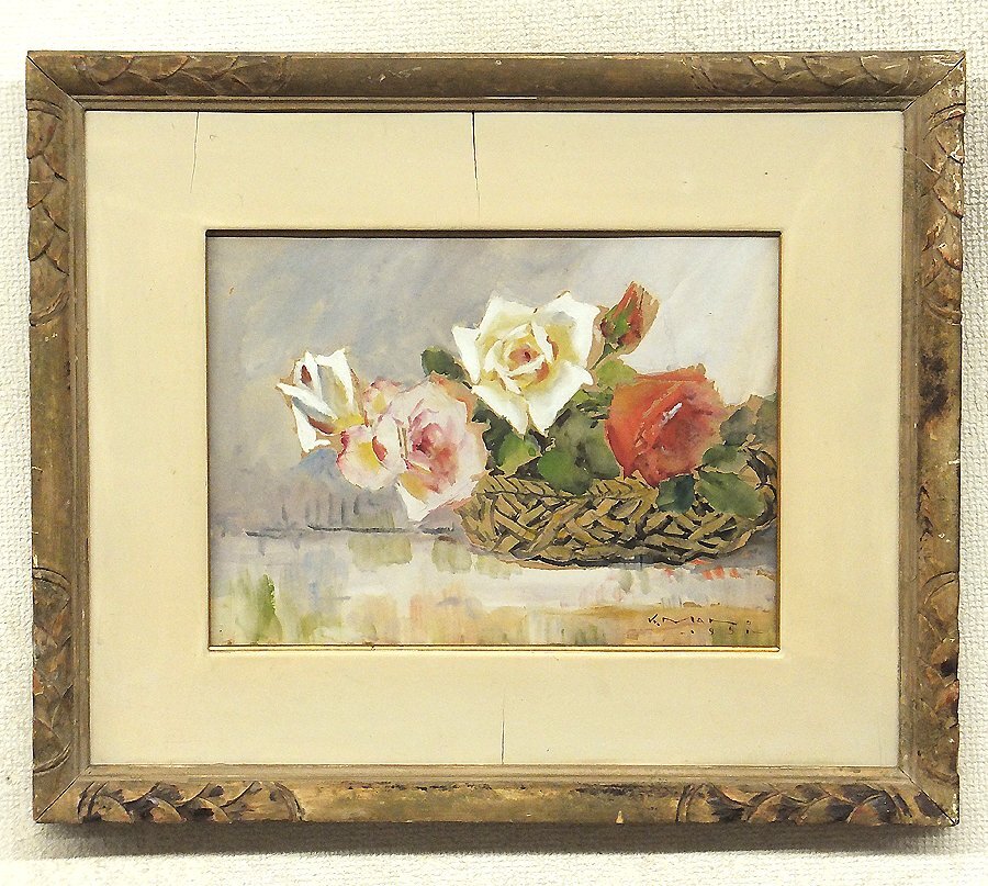 田河勇造　薔薇　油彩画　油絵　絵画 田河勇造 薔薇 油彩画 油絵 絵画