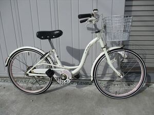 E614★ 10000円★整備済み 中古子供自転車 ホワイト LEDオートライト【20インチ 】 入札お待ちしております(*^▽^*)