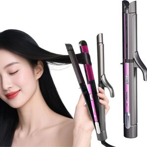 ヘアアイロン コテ 3way 水分蒸発しない マイナスイオン 海外対応 32mm
