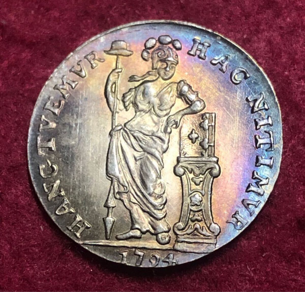 極希少　オランダ銀貨　1748 10スタイバー銀貨　1／2グルデン 極希少オランダ銀貨1748 10スタイバー銀貨1／2グルデン