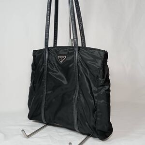 PRADA/プラダ/トートバッグ/ナイロン/ハンドバッグ/ブラック/3角ロゴ/ヴィンテージ