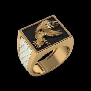 【A048】リング メンズ レディース ゴールド アクセサリー イーグル 鳥 指輪 20号