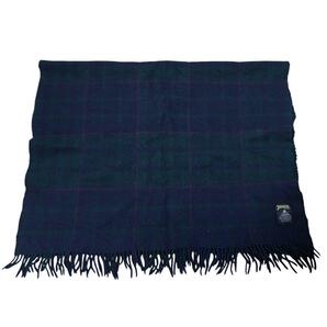 Johnstons of Elgin ジョンストンズオブエルガン ラムウール 大判 マフラー ストール グリーン×ネイビー ユニセックス