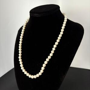 本真珠 アコヤパール あこやパール ネックレス リボン 金具 シルバー 45cm 6.3mm アクセサリー 冠婚葬祭 〇323