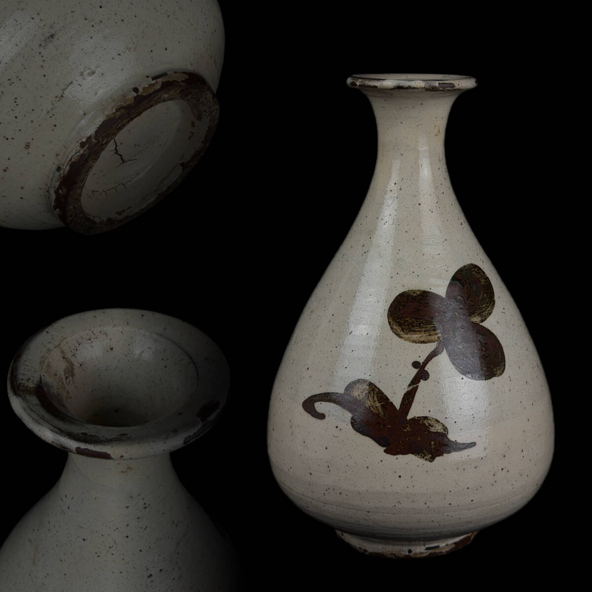 白黒象嵌粉青沙器　高麗茶碗　骨董アンティーク　李朝 asianantique 粉青沙器 – 燦禾 SANKA