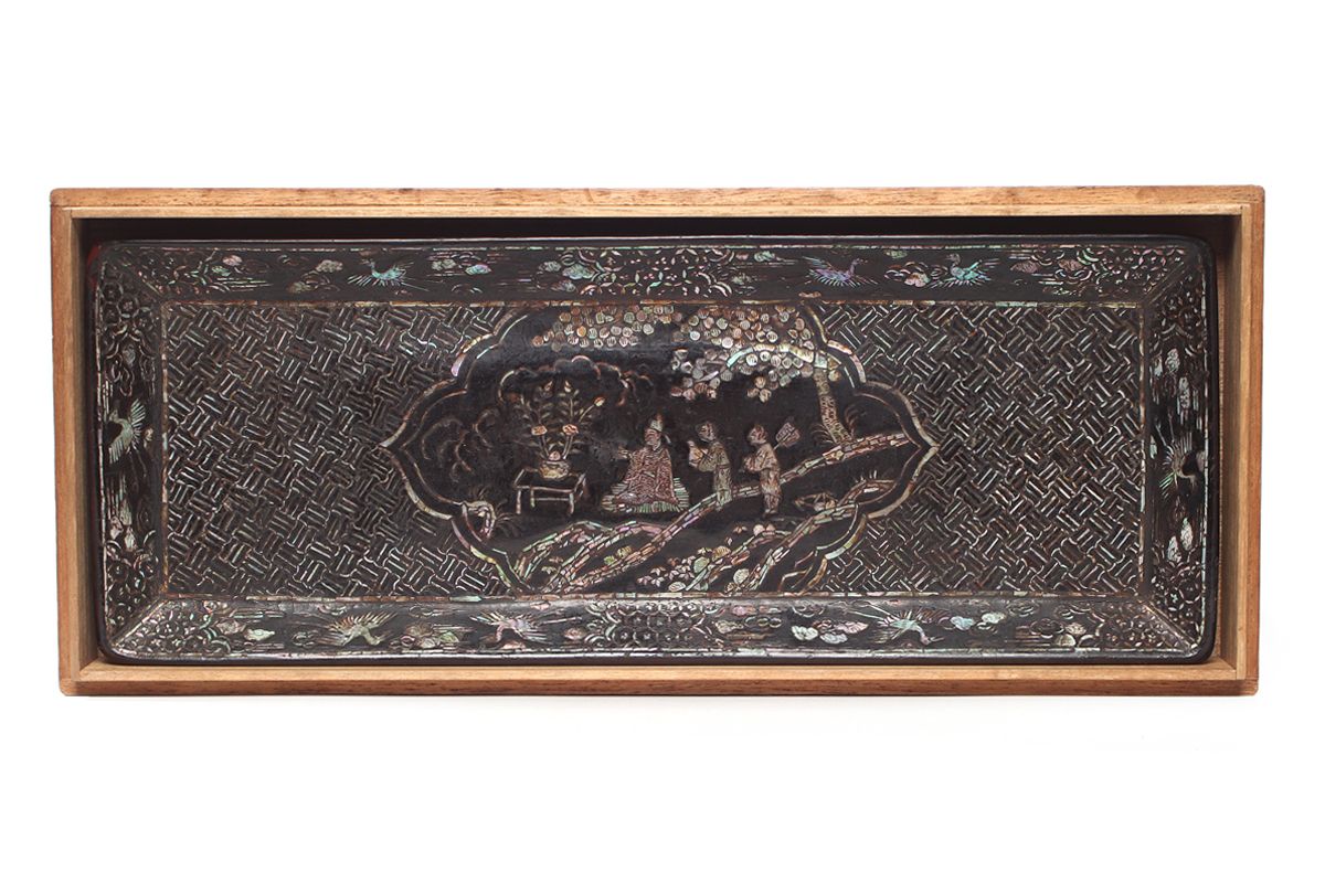 唐物青貝盆　時代漆器 Yahoo!オークション -「螺鈿 青貝」の落札相場・落札価格