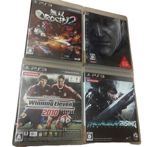 無双OROCHI2 メタルギアソリッド4 メタルギアライジング ウイイレ2010 プレイステーション3 ソフト 4本セット③
