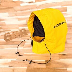 レア【アコールドウォール】サイド ロゴ ナイロン フード イエロー×黒ブラック【HFby6PR】メンズ・小物・春夏・秋冬【H9W7V9X】