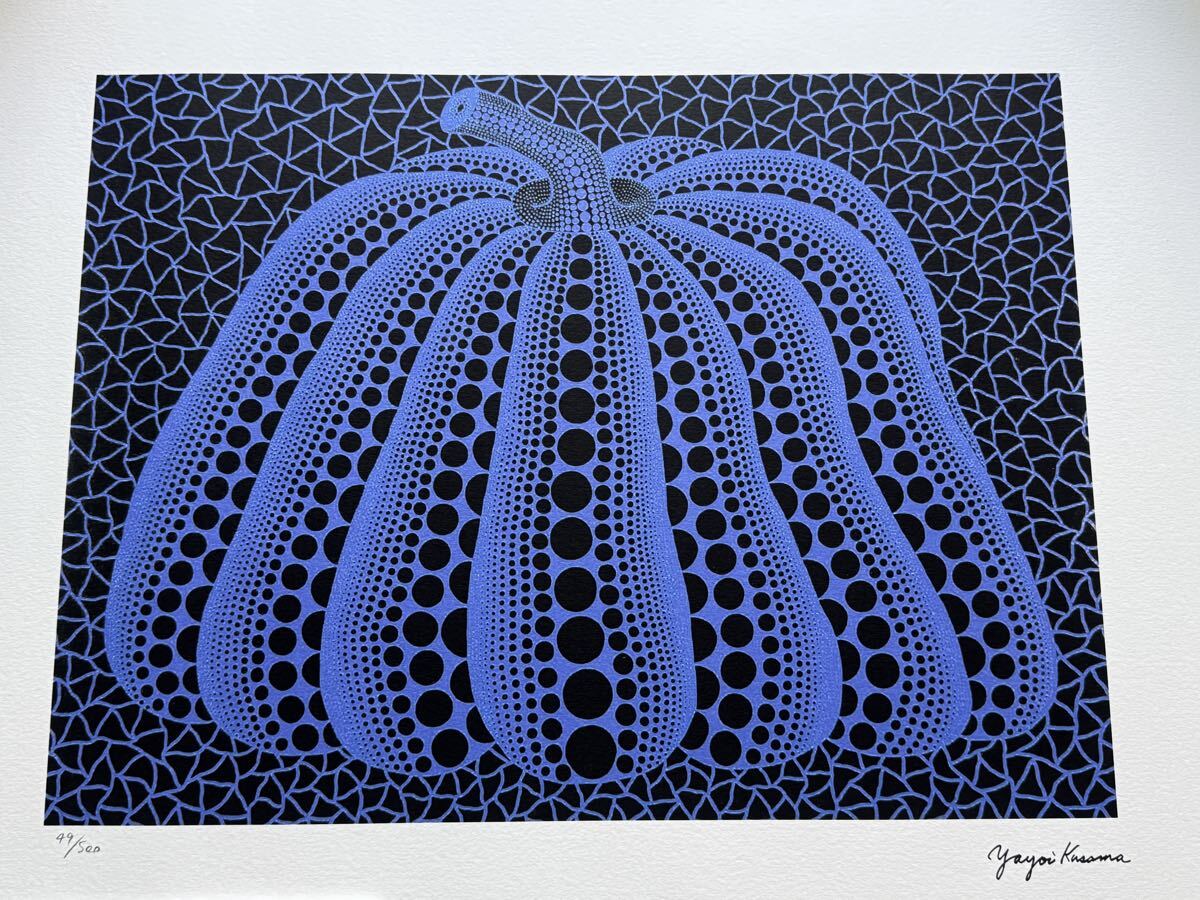 z*茶様 草間彌生　海　リトグラフ　版画　額装　 　作品証明付　エンボス印有　真 z*茶様 草間彌生 海 リトグラフ 版画 額装 作品証明付 エンボス印有