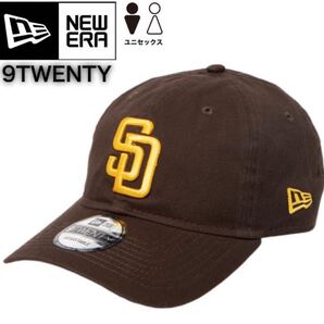 ニューエラ キャップ 帽子 9TWENTY コットンキャップ 柔らか パドレス ブラウン×イエロー クロスストラップ MLB NEWERA 9TWENTY 新品