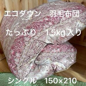 【エコダウン使用】寒冷地使用 羽毛布団 シングル 150×210 P【羽毛布団 枕 シビラカバー ダウンケット出品中です】