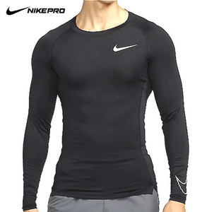 【新品】ナイキ プロ クルー ネック 長袖【991-010:黒】L インナー コンプレッション トレーニング ジム マラソン 陸上 ゴルフ NIKE PRO