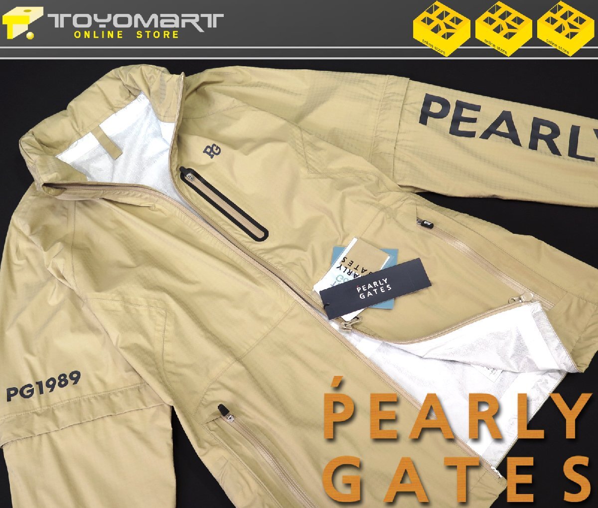 0 パーリーゲイツ AQUAX 撥水防水透湿 4way レインジャケット 黄 1 パーリーゲイツ AQUAX 撥水防水透湿 4way レインジャケット 黄