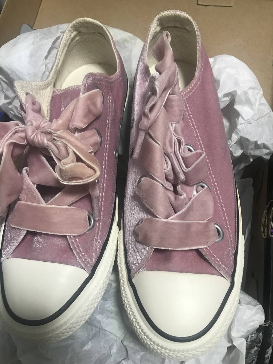 新品未使用 コンバース ピンク ベロア 大人気完売 ビッグアイレッツ ALLST