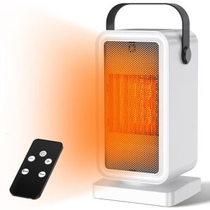 セラミックファンヒーター 小型 速暖 リモコン付き 足元 コンパクト タイマー マイナスイオン 軽量 省エネ ECO知能恒温