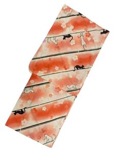 Приталенная юката, юката, хлопок ро, подходящий рост 155см-168см, нечетное плетение, кремовый, кот №43 Еще большее соотношение цены и качества, когда комплект!