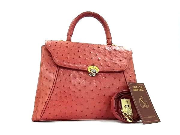 【未使用•タグ付✨】オーストリッチ ハンドバッグ ゴールド金具 JRAタグ 赤 新品未使用 JRA タグ付きオーストリッチ ハンドバッグ - メルカリ