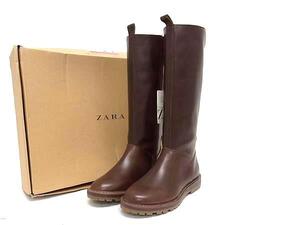 # прекрасный товар # ZARA Zara PVC сапоги указанный размер EU 33 ( примерно 21.5cm) обувь обувь женский оттенок коричневого DD2798