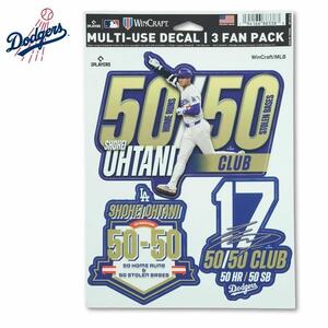 1 иен ~ большое количество выставляется большой . sho flat 50-50 набор наклеек MLB официальный официальный лицензия doja-s наклейка dodgers