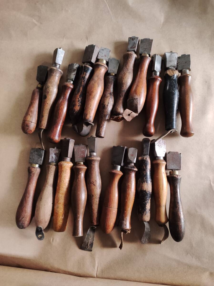 ヴィンテージ　靴職人道具 Lot Of 7 Antique Vintage Leather Shoe Cobbler Tools Shoe