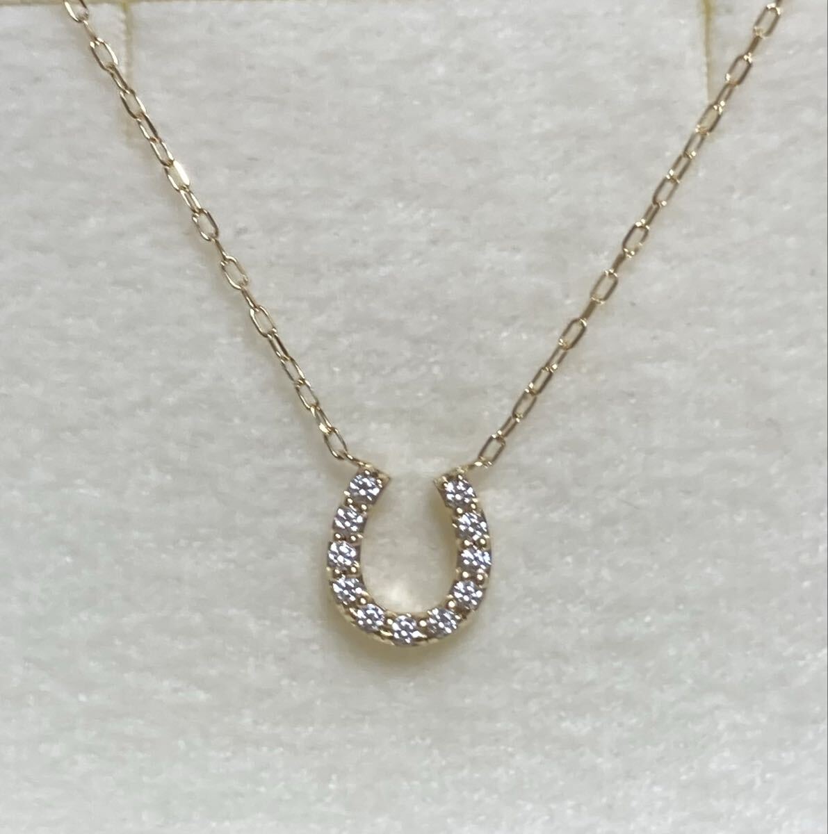 新品 正規品 4℃ ヨンドシー ネックレス ◎プレゼント ◎ k10 イエロー ゴールド ホースシュー ダイヤモンド 箱紙袋リボン