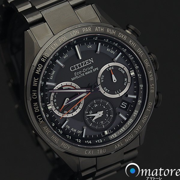 極美品　稼働品　CITIZEN　シチズン　アテッサ　ブラック　シルバー　ソーラー シチズン アテッサ ブラックチタン ムーンフェイズ ルナ