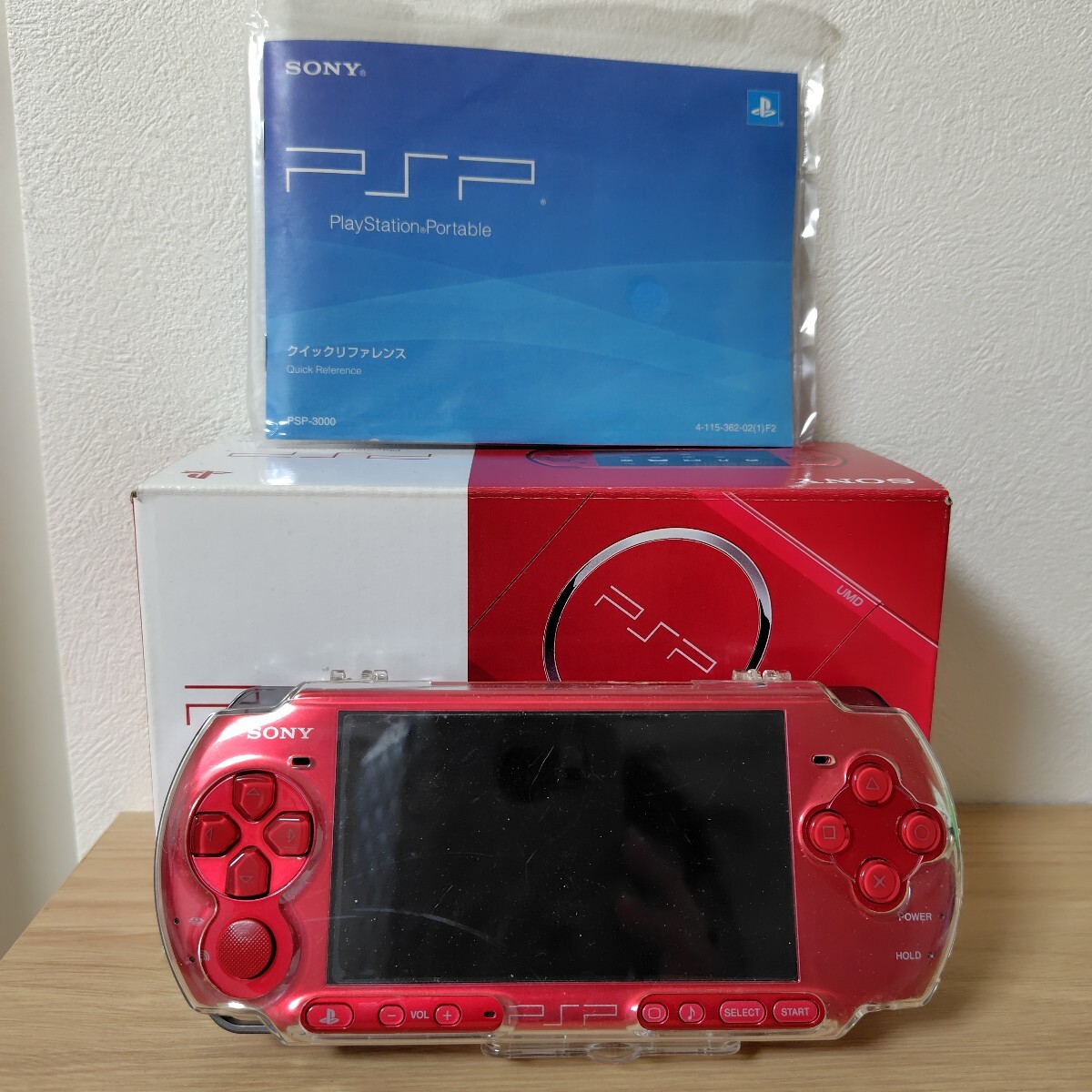 【訳ありジャンク】PSP-3000 本体 ラディアント レッド　ケース付き 訳ありジャンク】PSP-3000 本体 ラディアント レッド ケース付き