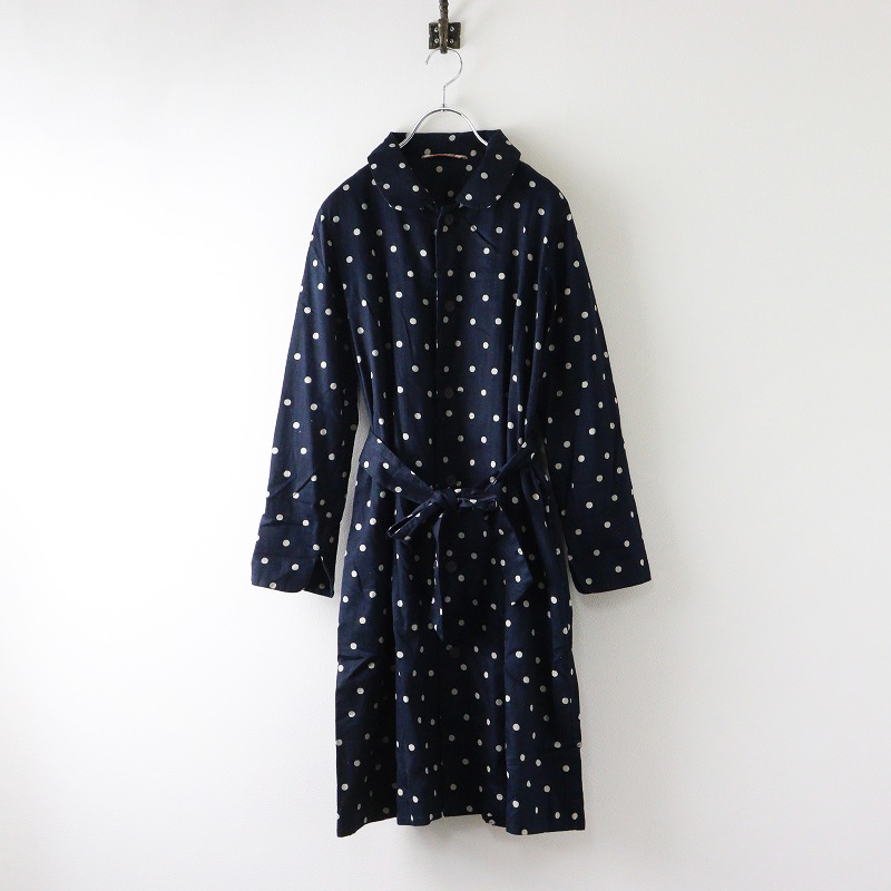 【未使用品】45R カットソーワンピース ブルー セール】 強撚スムース ハイネック5分袖カットソーワンピース