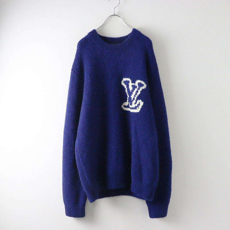 ルイヴィトンリブニットプルオーバー　LVロゴ付き　極美品 Louis Vuitton(ルイヴィトン) ニット・セーター(レディース