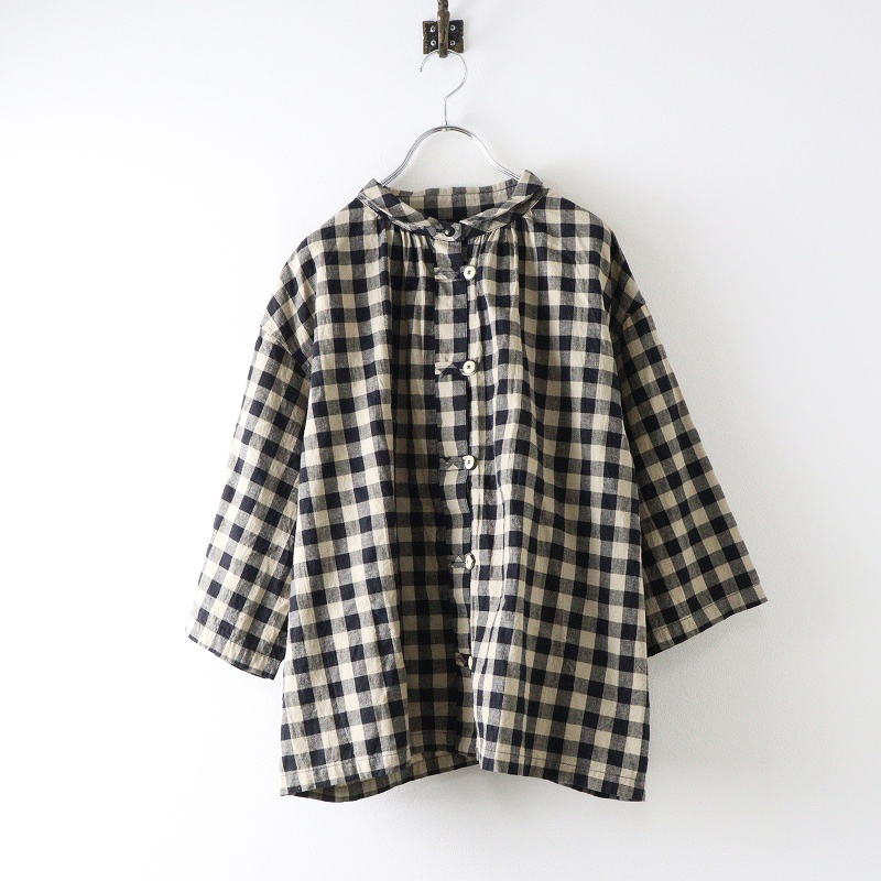 日本製 古着 ネストローブ コンフェクト リネンバスクシャツ XL 日本製 古着 ネストローブ コンフェクト リネンバスクシャツ XL