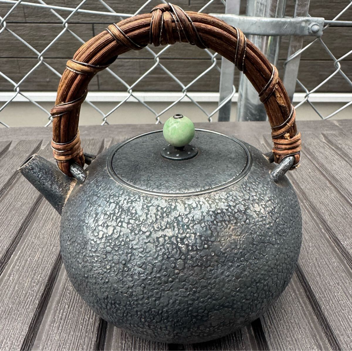 茶道具　銀瓶　銀仕上げ　丸型　500cc アンティーク 茶道具 銀瓶 銀仕上げ 丸型 500cc アンティーク 丸型 銀瓶