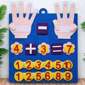 Коврик Монтессори для математики Синий коврик Монтессори для математики Обучающая игрушка Коврик для вычислений Абакус Легкий войлок с отверстием для крючка