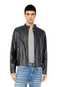 ★新品未使用/DIESEL/価格63800円★タグ付 メンズ DIESEL オーバルディー ロゴ コーティング バイカージャケット 50