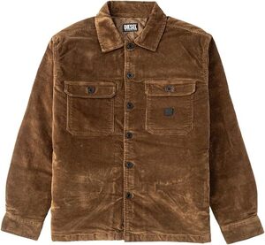 ★新品未使用/DIESEL/価格46200円★タグ付 メンズ DIESEL オーバルディー ロゴ コードュロイ 襟付 ボタン ジャケット ブラウン 48
