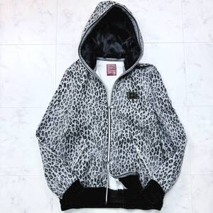 прекрасный товар Lsize MARK&LONA Mark and rona Logo plate Golf Parker Zip выше Leopard общий рисунок велюр капот внешний мужской чёрный