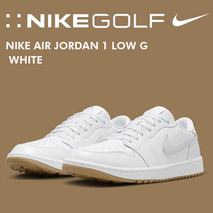 28.5cm Nike воздушный Jordan 1 LOW G белый / чистый платина NIKE AIR JORDAN1 WHITE/PURE PLUTINUM/GUM MEDIUM BROWN