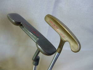中古 ミズノ33インチ レディースパター Golf a la mode!9011、銅ヘッドT字 7712L 2本セット ヤマト120サイズ