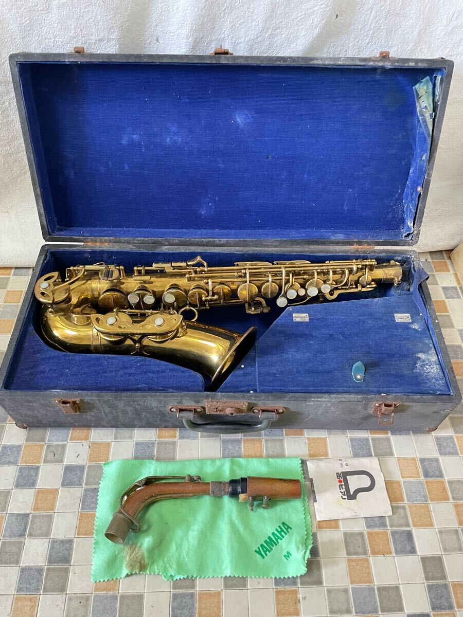 E2-05）DIXON　super deluxe　動作未確認　ジャンク　小物多数 ケース付き 楽器 100年前のヴィンテージサックスを修理してみた。バリサク編 Part Final