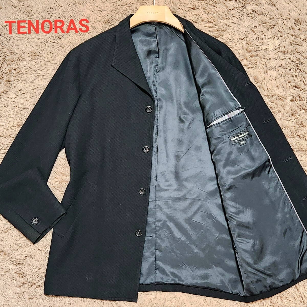 MEN'S TENORAS メンズティノラス レザーコート 牛革 比翼ボタン M MEN'S TENORAS メンズティノラス レザーコート 牛革 比翼ボタン