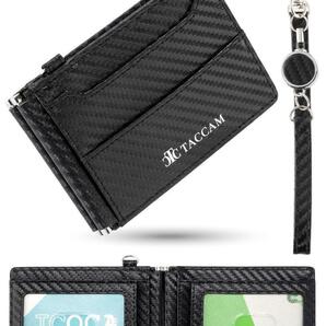 ☆訳あり☆新品☆定期入れ パスケース リール付き バタフライ 大容量 11ポケット メンズ カーボンレザー カラー:ブラック