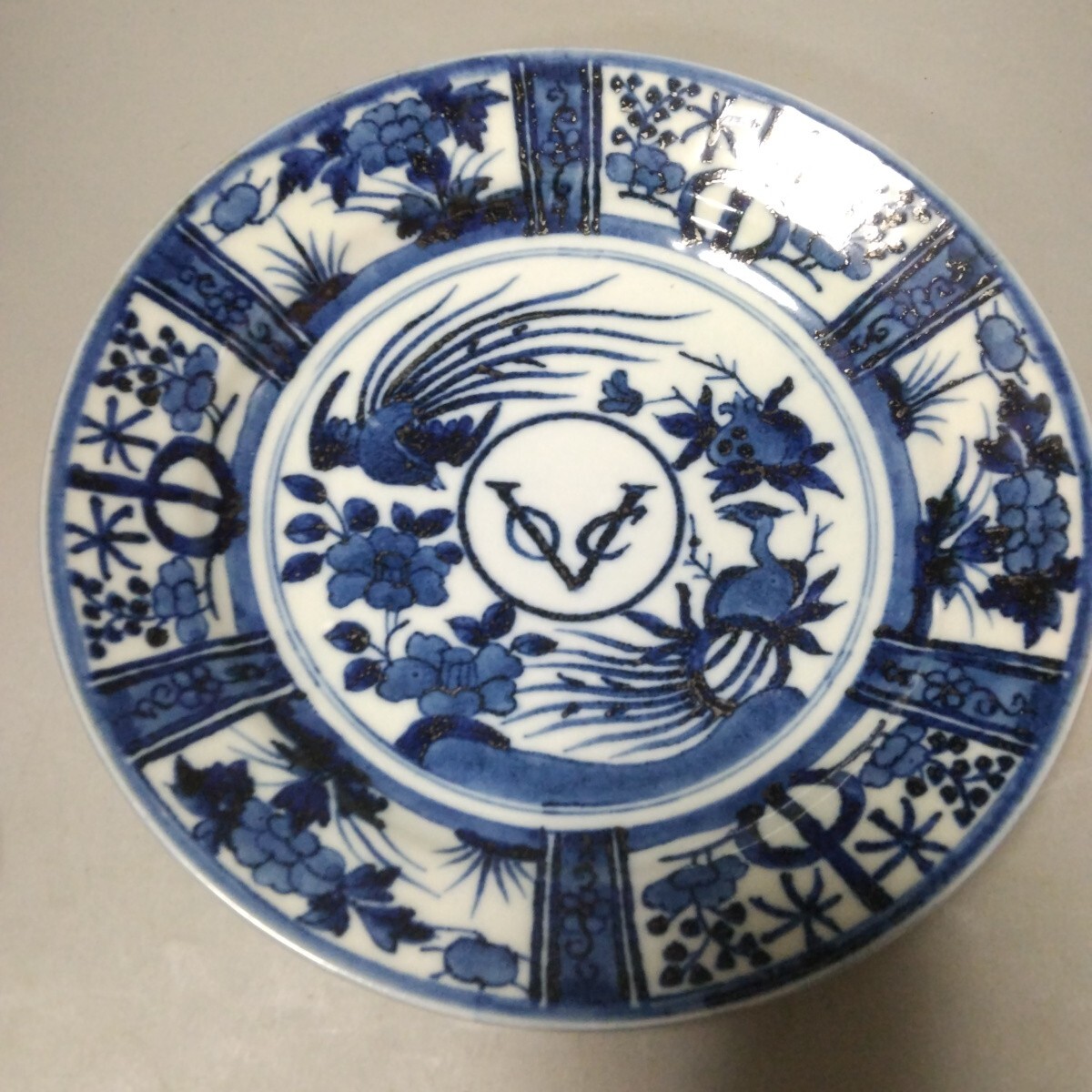 古伊万里 染付 丸皿 時代 皿 飾皿 大皿 絵皿 アンティーク 江戸時代末期 古伊万里 染付 山水図 18.4cm 六寸皿 取り皿 飾り